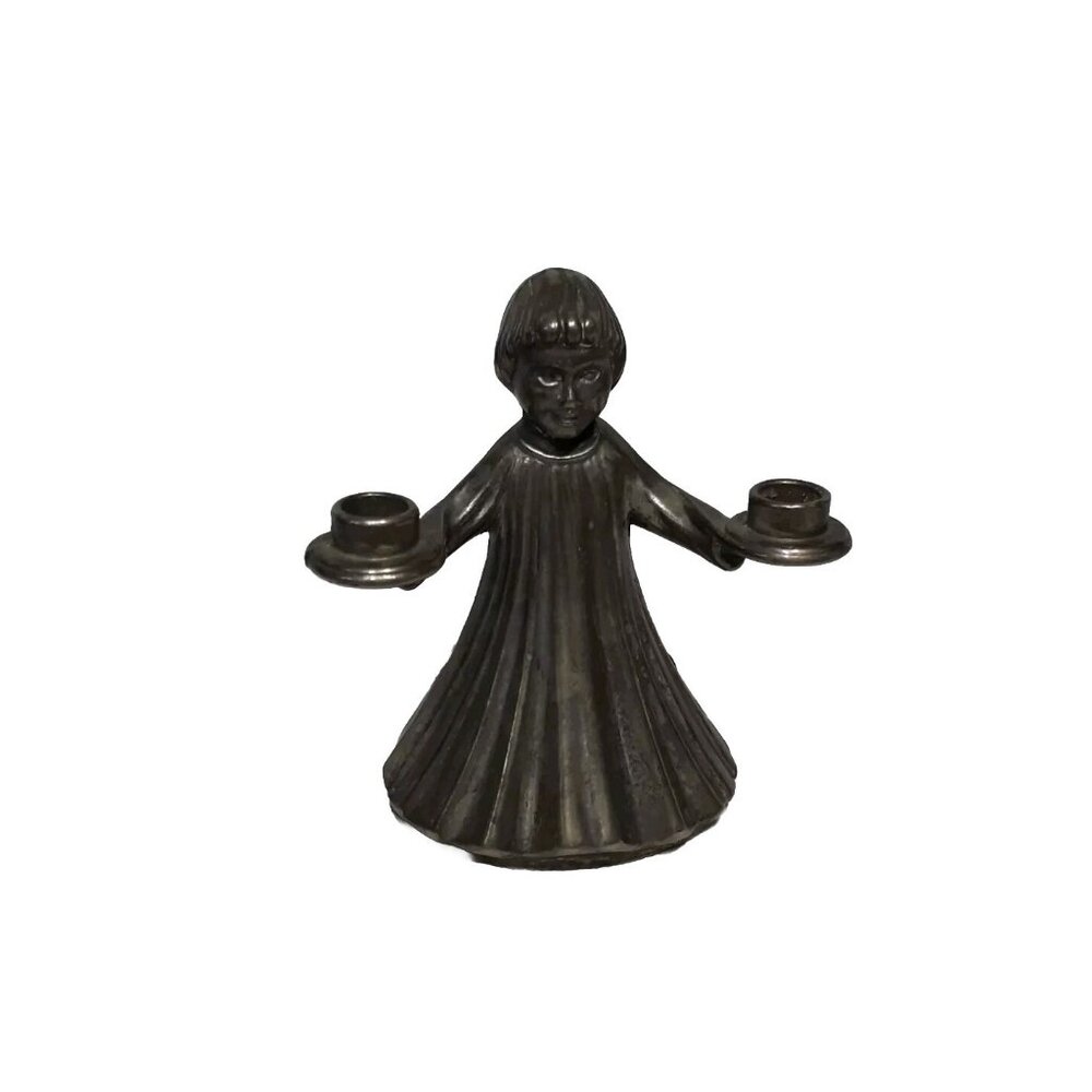 Vintage Angel Lights Silver Candle Holder International Silver Company Italy,